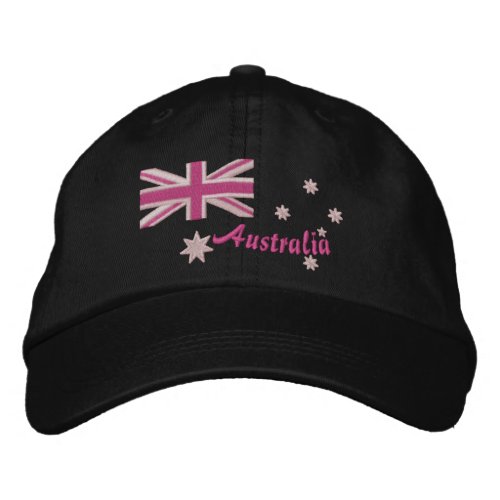 Australian Girly Flag Embroidery Embroidered Baseball Hat