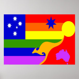 Australian GLBT Pride Flag Poster