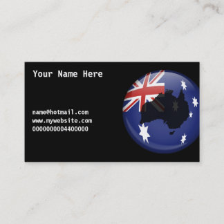 Australian Globe, Your Name Here, Business Card