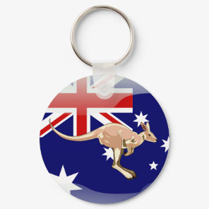 Australian glossy flag keychain