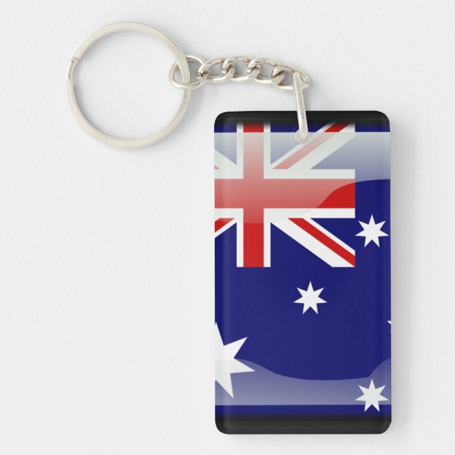 Australian glossy flag keychain (Front)