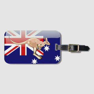 Australian glossy flag luggage tag
