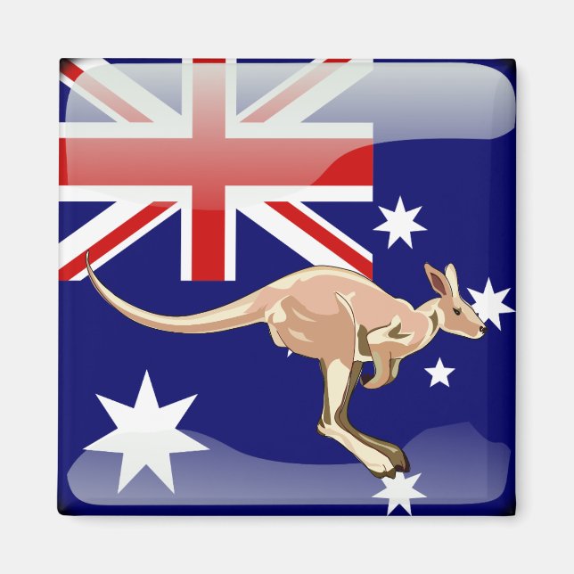 Australian glossy flag magnet (Front)