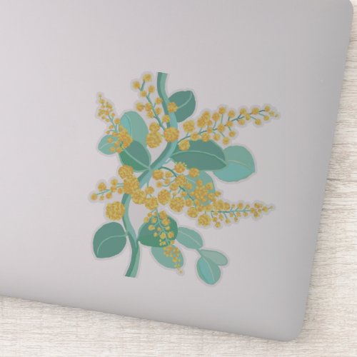 Australian golden wattle blossom sticker