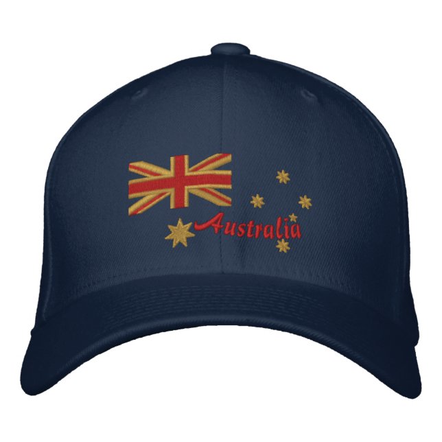 Australian Goldie Flag Embroidery Embroidered Baseball Hat (Front)