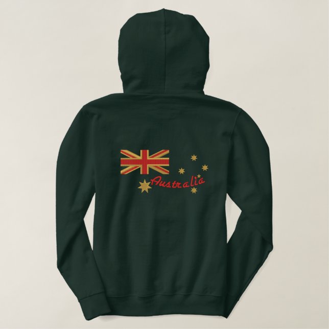Australian Goldie Flag Embroidery Embroidered Hoodie (Design Back)