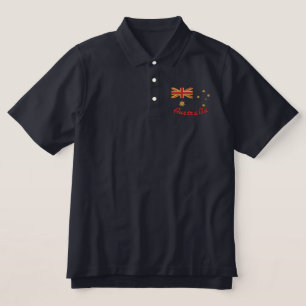 Australian Goldie Flag Embroidery Embroidered Polo Shirt
