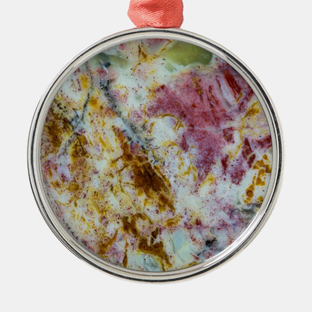 Australian Green Opalite Slab Metal Ornament (Front)