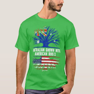 Australian Grown with American Roots Australia Fla T-Shirt