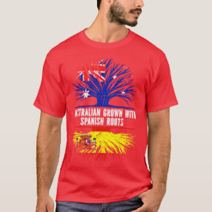 Australian Grown with Spanish Roots Australia Flag T-Shirt
