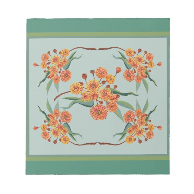 Australian gum tree blossoms notepad (Front)