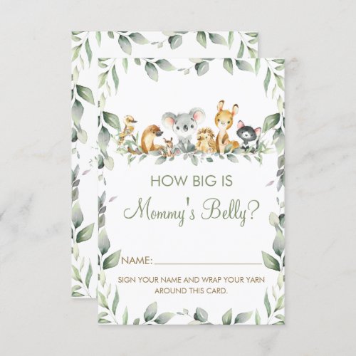 Australian How Big is Mommys Belly Game Card