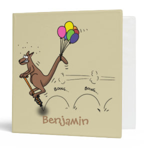 Australian humor kangaroo cartoon illustration 3 ring binder