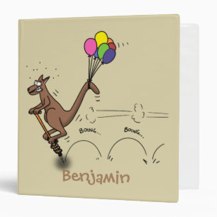 Australian humor kangaroo cartoon illustration 3 ring binder