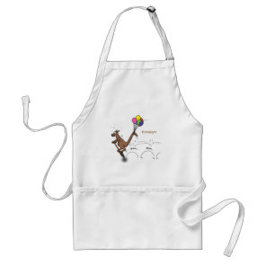 Australian humor kangaroo cartoon illustration adult apron