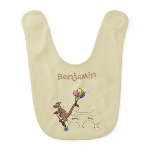Australian humor kangaroo cartoon illustration baby bib