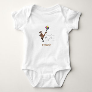 Australian humor kangaroo cartoon illustration baby bodysuit