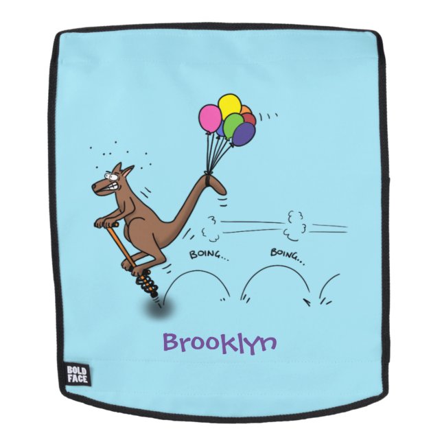 Australian humor kangaroo cartoon illustration backpack (Removable Face)
