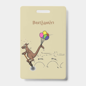 Australian humor kangaroo cartoon illustration badge