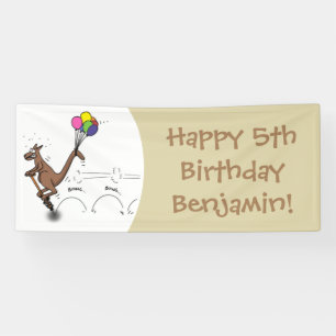 Australian humor kangaroo cartoon illustration banner