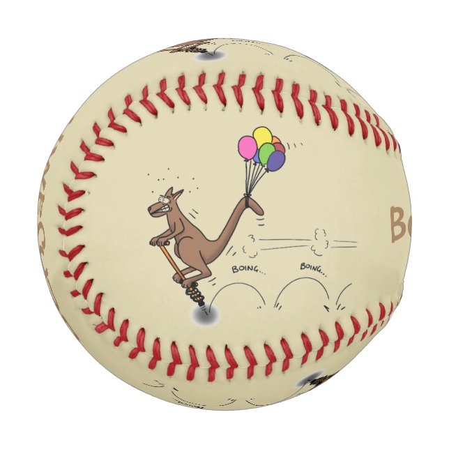 Australian humor kangaroo cartoon illustration  baseball (Front Left)
