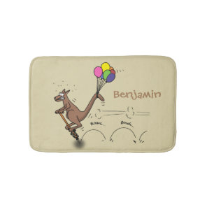 Australian humor kangaroo cartoon illustration bath mat