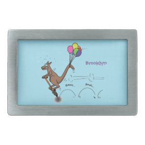 Australian humor kangaroo cartoon illustration belt buckle