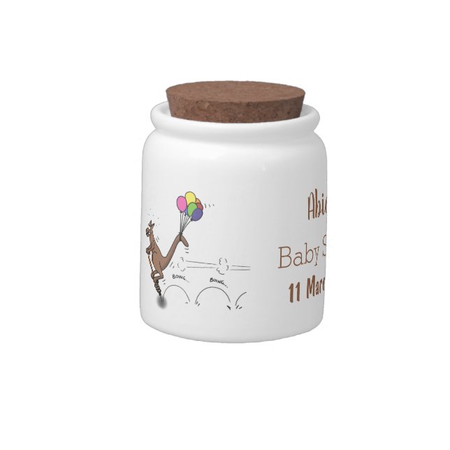 Australian humor kangaroo cartoon illustration candy jar (Left)
