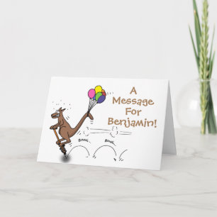 Australian humor kangaroo cartoon illustration card