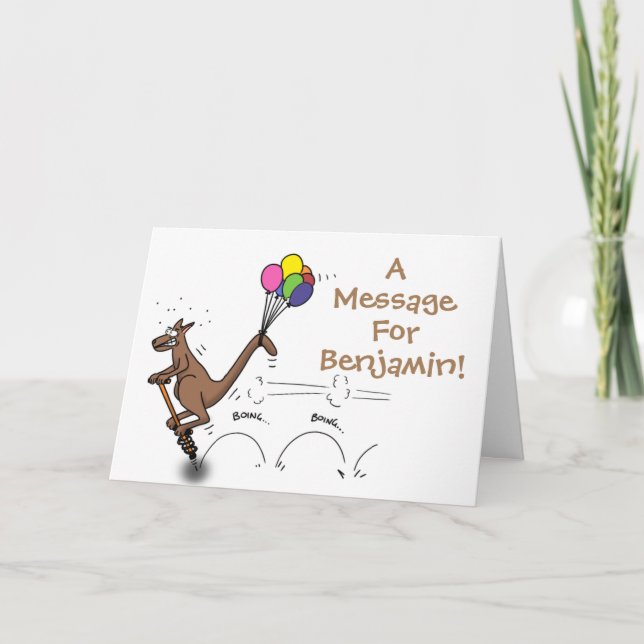 Australian humor kangaroo cartoon illustration card (Front)