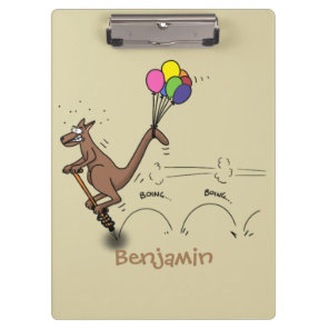 Australian humor kangaroo cartoon illustration  clipboard