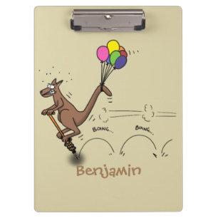 Australian humor kangaroo cartoon illustration  clipboard