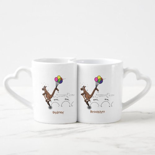 Australian humor kangaroo cartoon illustration coffee mug set