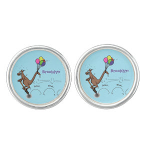 Australian humor kangaroo cartoon illustration cufflinks