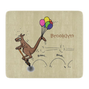 Australian humor kangaroo cartoon illustration cutting board