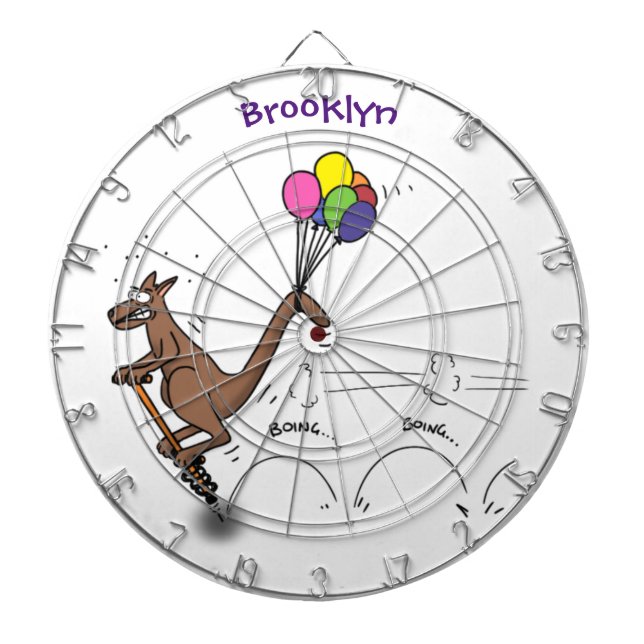 Australian humor kangaroo cartoon illustration dart board (Front)