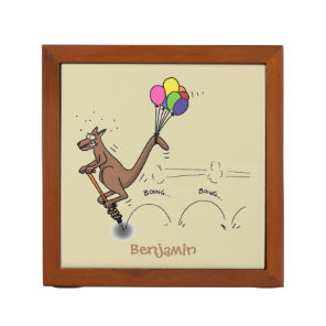 Australian humor kangaroo cartoon illustration  desk organizer