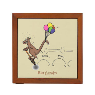 Australian humor kangaroo cartoon illustration  desk organizer