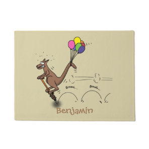 Australian humor kangaroo cartoon illustration doormat