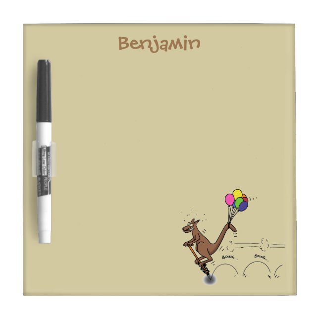Australian humor kangaroo cartoon illustration dry erase board (Front)