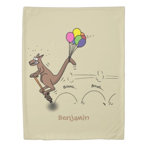 Australian humor kangaroo cartoon illustration duvet cover