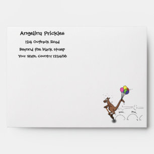 Australian humor kangaroo cartoon illustration envelope