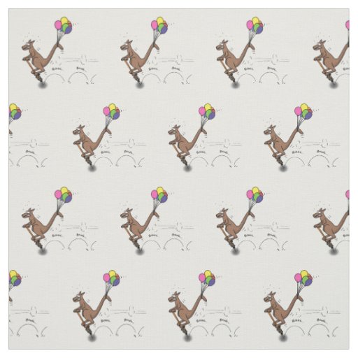 Australian humor kangaroo cartoon illustration fabric