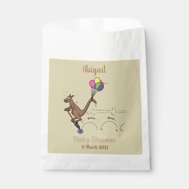 Australian humor kangaroo cartoon illustration favor bag (Front)