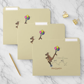 Australian humor kangaroo cartoon illustration file folder