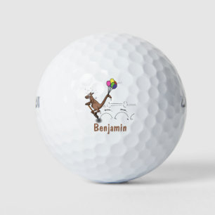 Australian humor kangaroo cartoon illustration golf balls