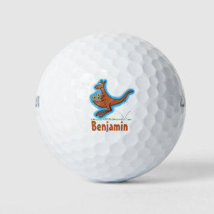 Australian humor kangaroo cartoon illustration golf balls
