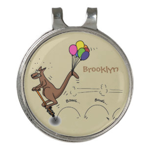 Australian humor kangaroo cartoon illustration golf hat clip