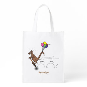 Australian humor kangaroo cartoon illustration grocery bag