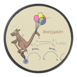 Australian humor kangaroo cartoon illustration hockey puck